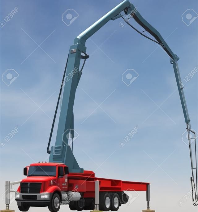 Concrete pump on the truck chassis