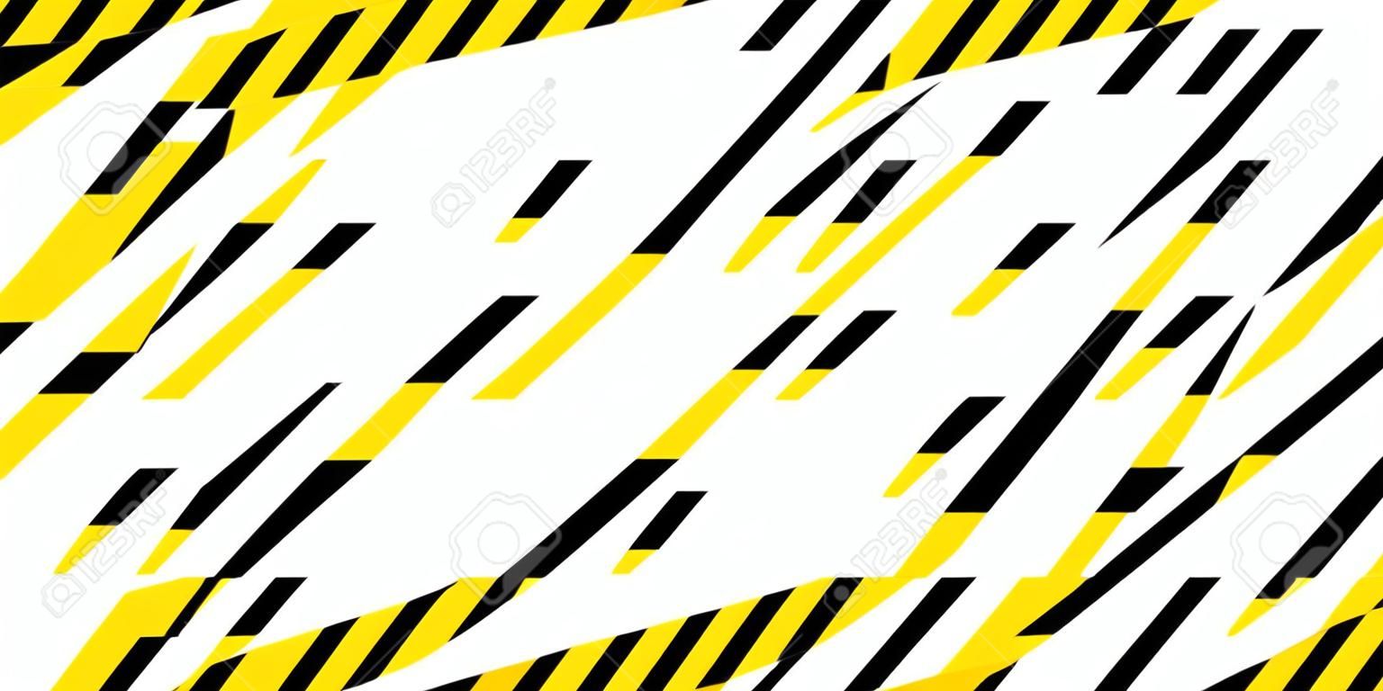 advertencia rayas fondo rectangular, rayas amarillas y negras en la diagonal, una advertencia a tener cuidado - la plantilla de vector de peligro potencial signo frontera de color amarillo y negro Frontera de advertencia de construcción