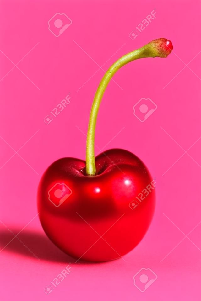 Sweet red cherries isolated on white background macro
