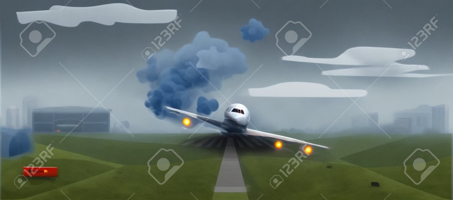 항공 충돌, 항공 재앙, 비행기의 비상 착륙, 위기 상황, 위험에 처한 승객
