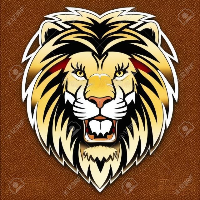 Een Leeuwen hoofd logo. Dit is illustratie ideaal voor een mascotte en tatoeage of T-shirt graphic.