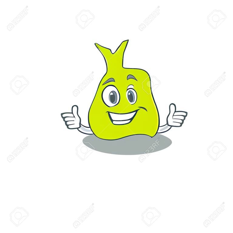 Cartoon design of pituitary showing funny face with wink eye