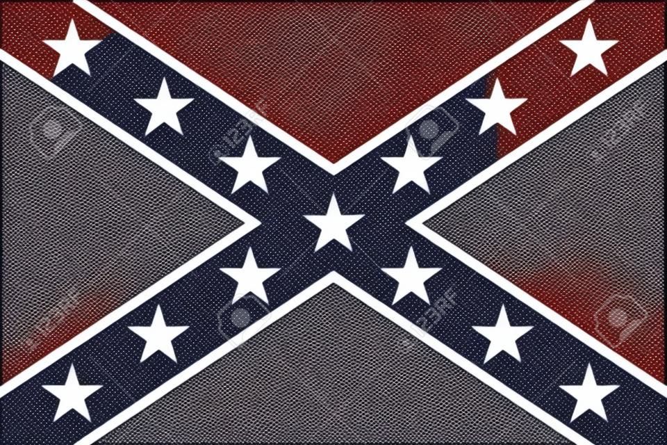 Bandera nacional de los Estados Confederados de América - ilustración vectorial colores muy brillantes