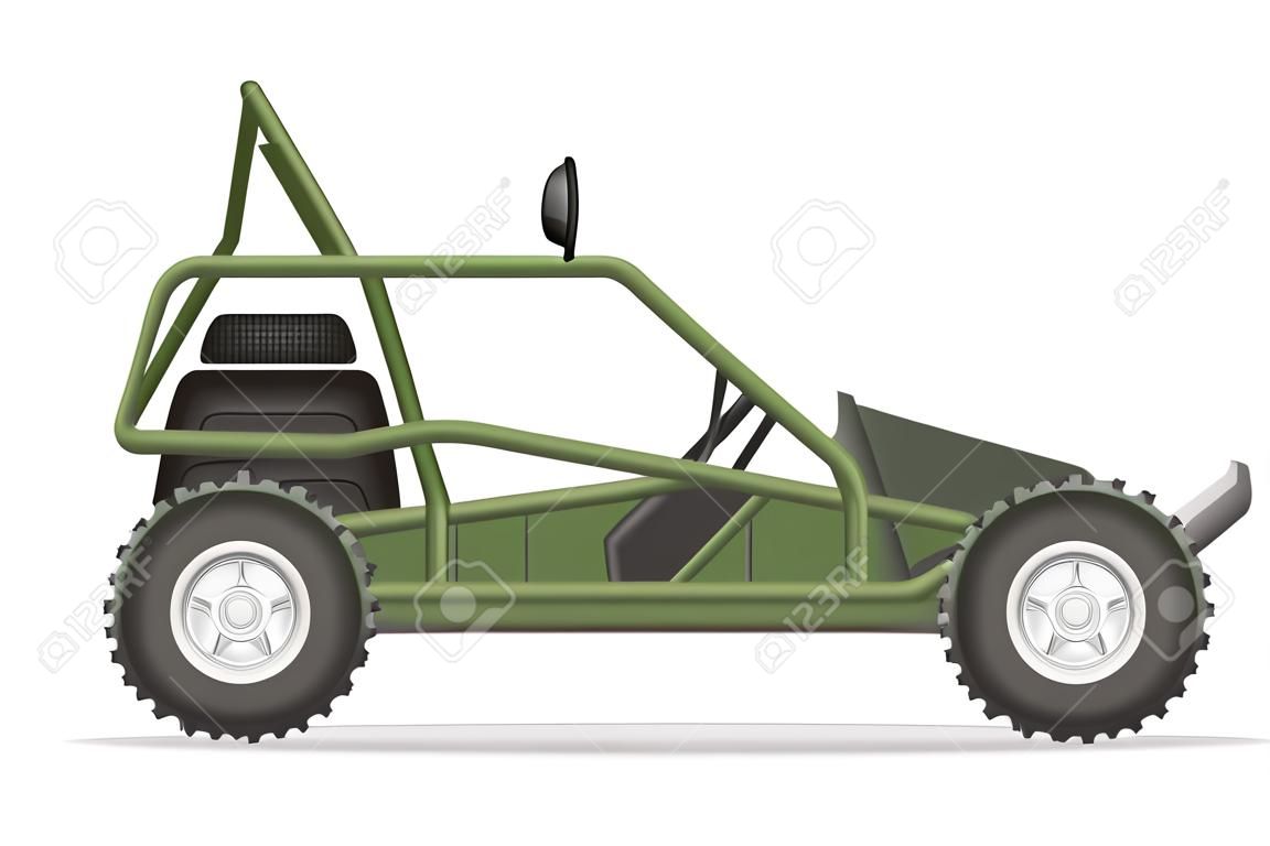 atv car buggy off roads vector illustration isolated on white background