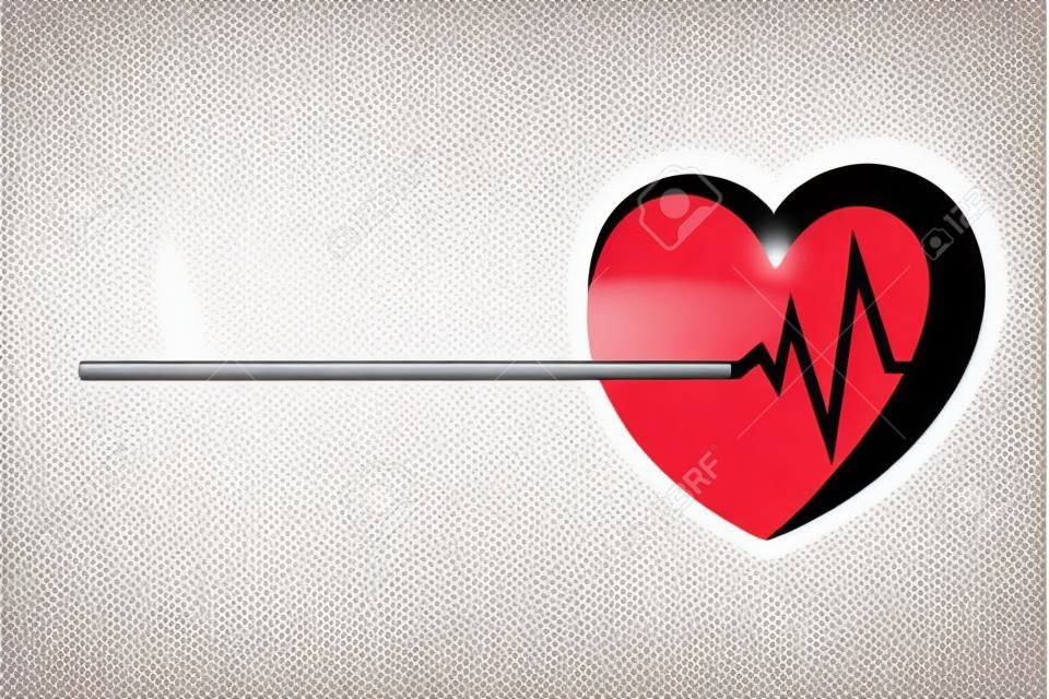 logotipo para uma ilustração vetorial de clínica cardio isolada no fundo branco