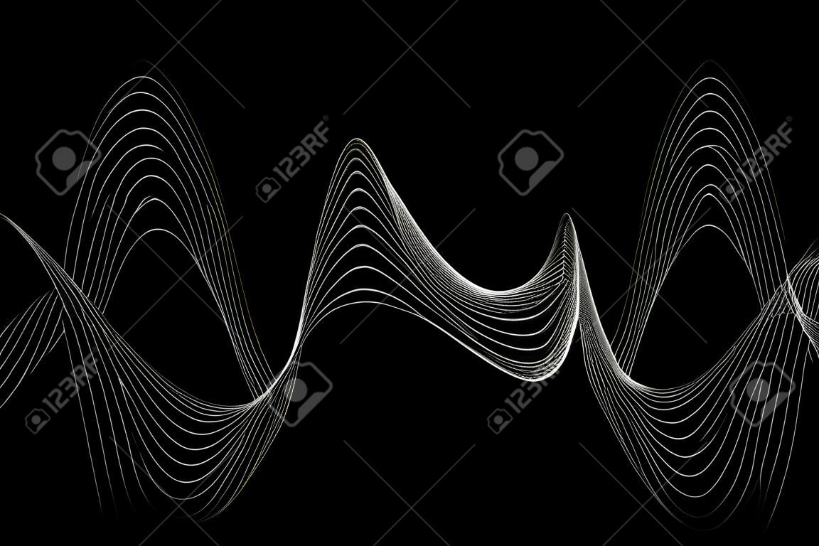 white line smooth wave on black background
