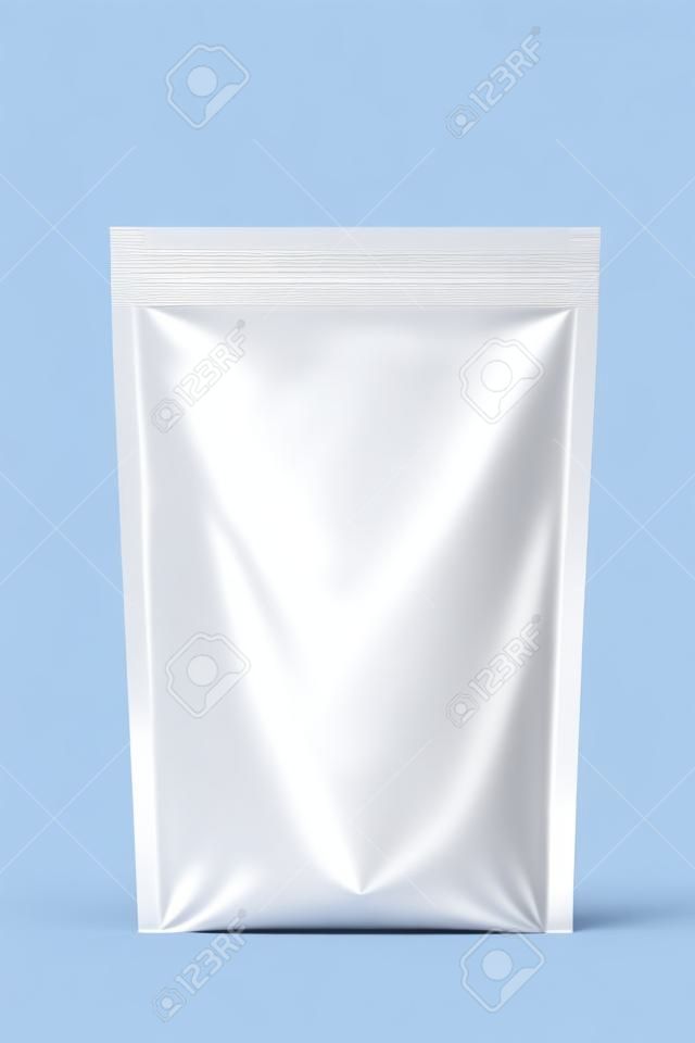 Transparente Plastiktüte mit Reißverschluss. Isoliert auf weißem Hintergrund.