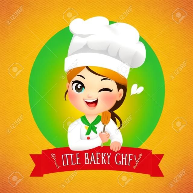 Il logo della piccola chef della pasticceria è un sorriso felice, gustoso e dolce.