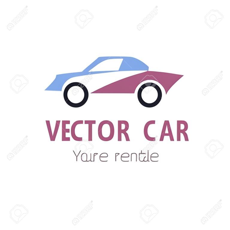Vector Mietwagen-Label. Vector Logo-Design-Vorlage. Konzept für die Automobil-Reparatur-Service, Ersatzteillager