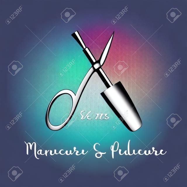 Nails vector logo. Sign, design element, illustration for manicure salon