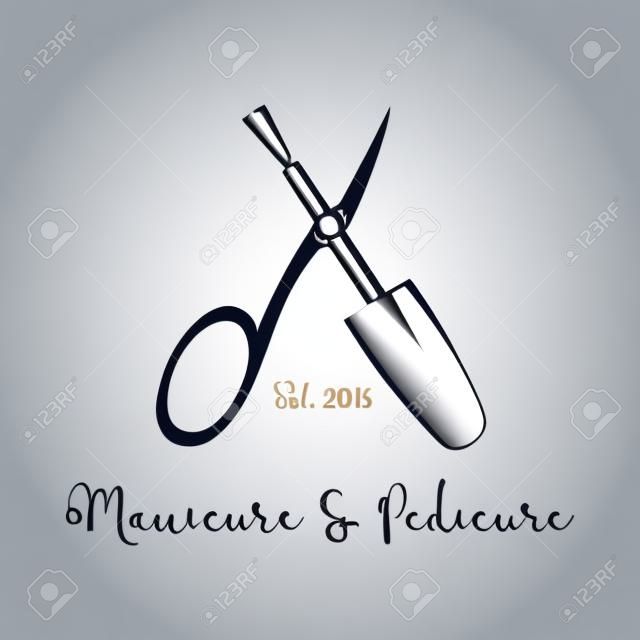 Nails vector logo. Sign, design element, illustration for manicure salon