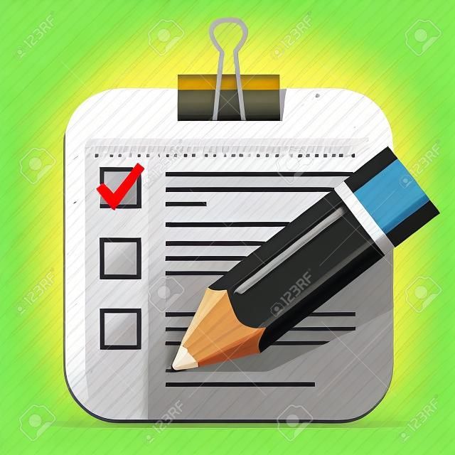 Lista de verificación y lápiz icono