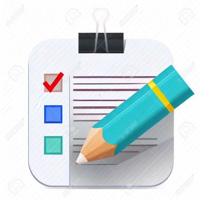 Lista de verificación y lápiz icono
