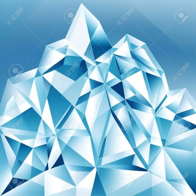 Resumen nieve geometría ilustración azul ártico de la montaña, telón de fondo de diseño para la presentación