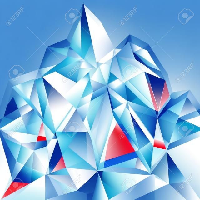 Resumen nieve geometría ilustración azul ártico de la montaña, telón de fondo de diseño para la presentación