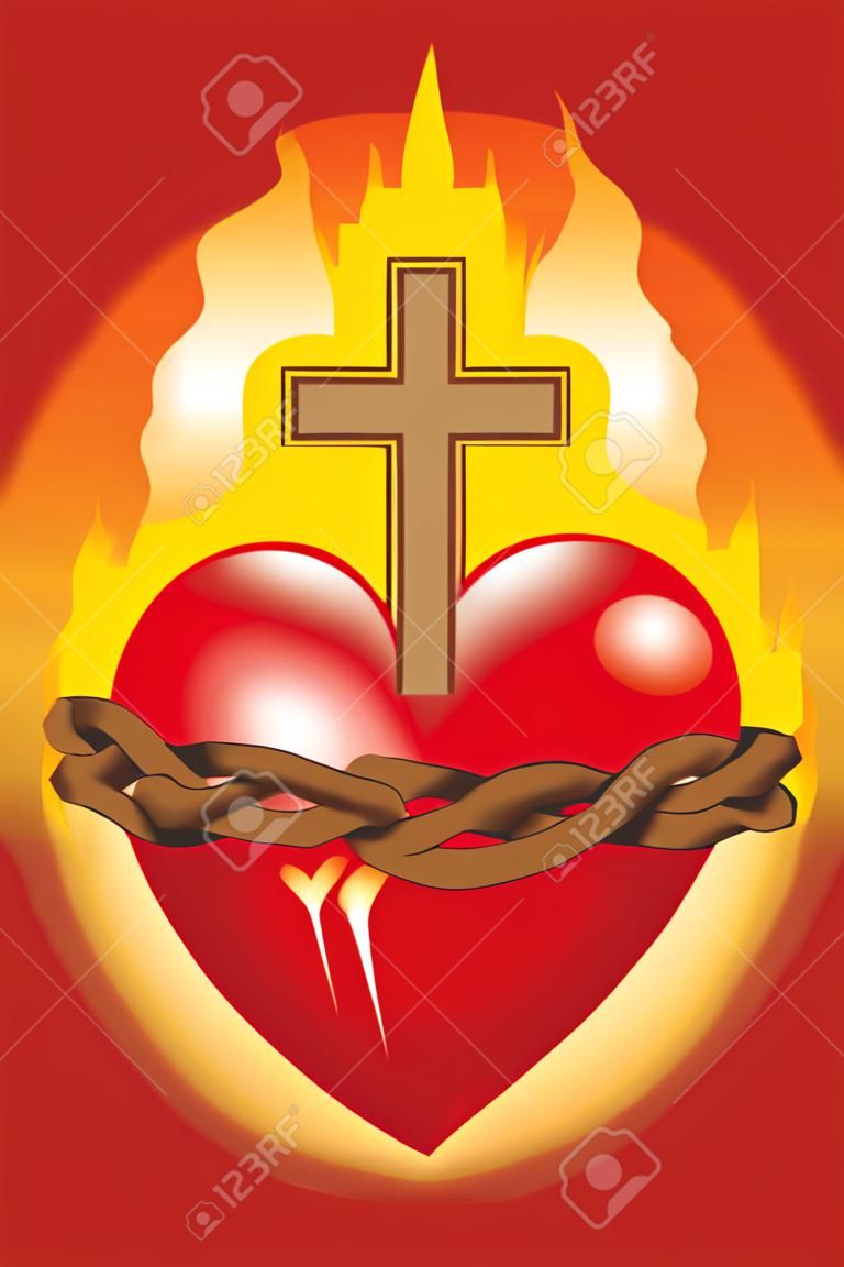Heart of Jesus. Symbol of Sacred Heart of Jesus.