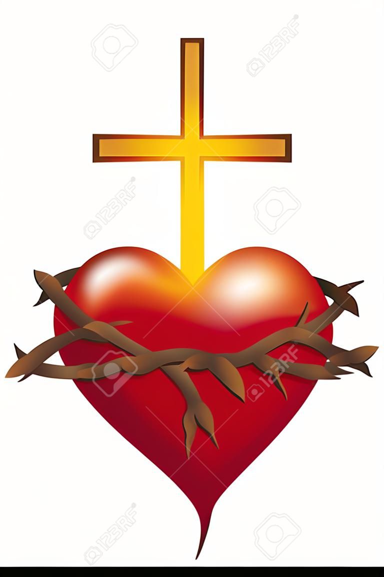 Serce Jezusa. Symbol Najświętszego Serca Pana Jezusa.