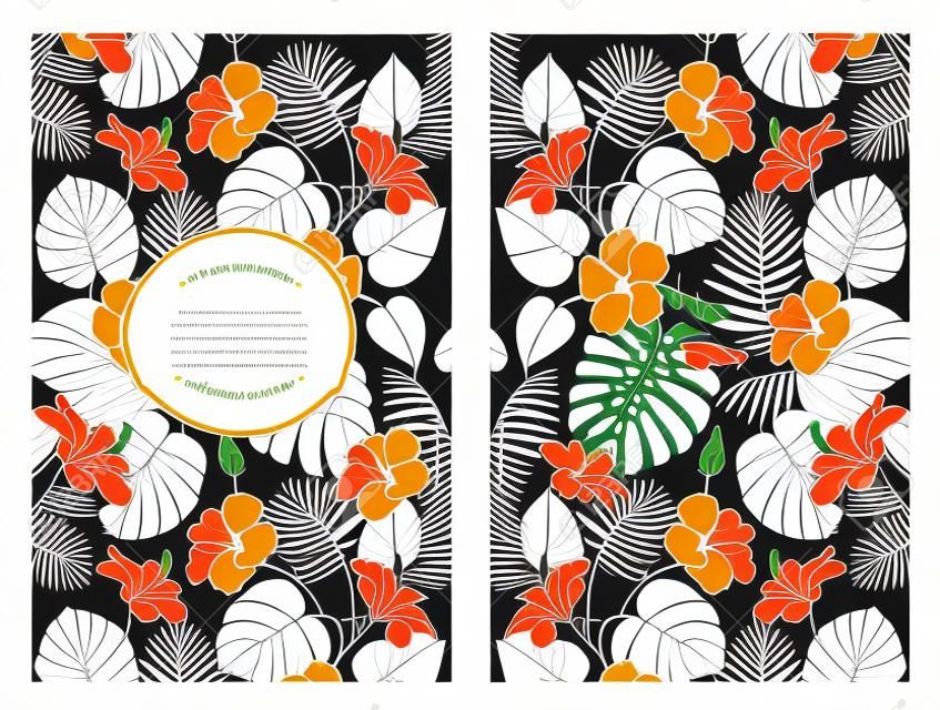 Tropische bloem patroon op het boek hoes ontwerp. Blossom bloemen voor de natuur achtergrond. Vector illustratie.