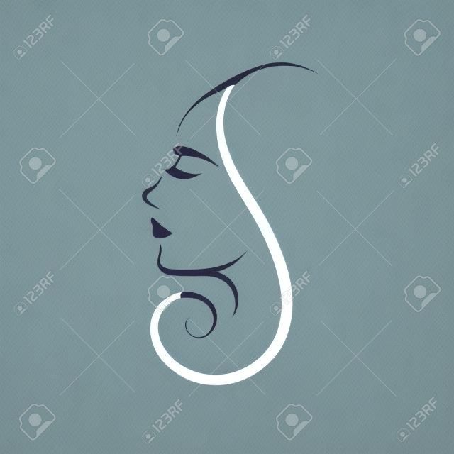 Vrouw gezicht logo ontwerp