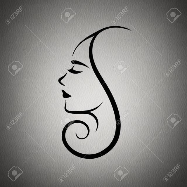 Disegno del logo del viso di donna