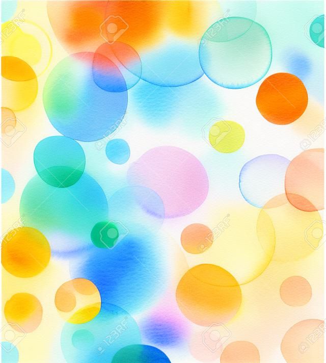 Light background with watercolor circles, orange and blue. Watercolor texture.