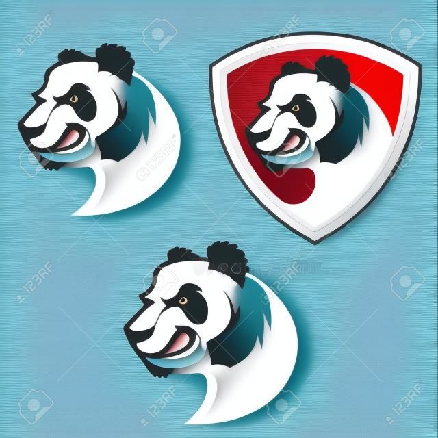 Emblem with panda. Sport team mascot. Design element , label, emblem, sign, badge. Vector illustration.