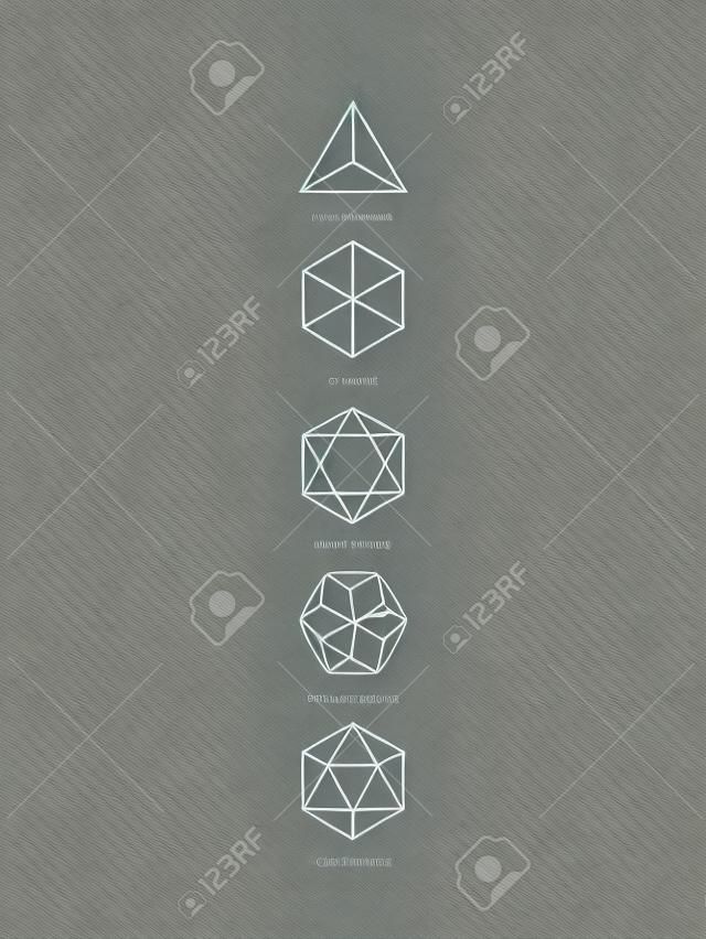 Platonic solids, line design