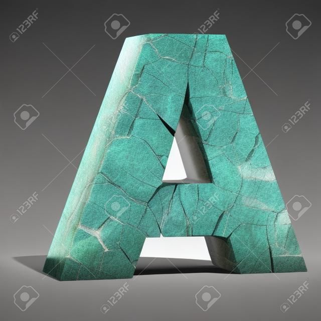 字母A裂石3D字體