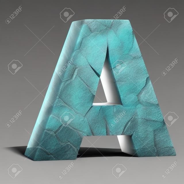 字母一个破碎的石头3D字体