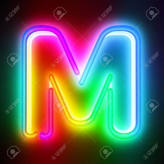 neon font letter m 