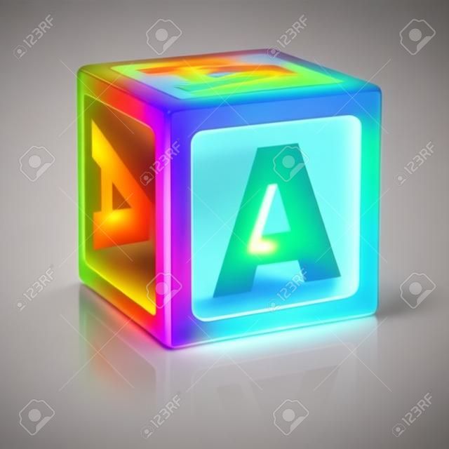 письма алфавита кубов шрифта