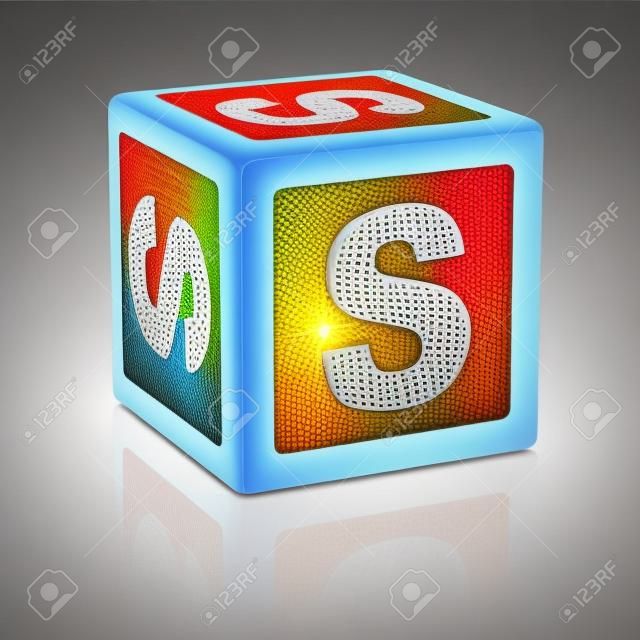 letter s alphabet cubes font