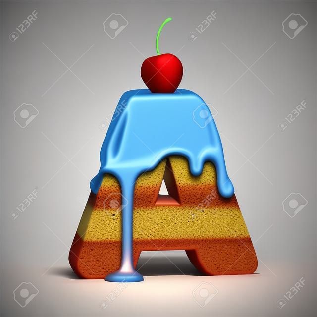 cake 3d lettertype letter A