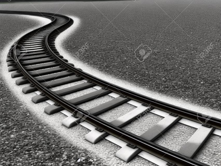 estrada de ferro isolada no branco