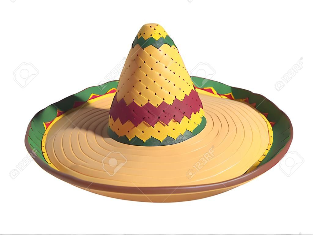 mexican hat sombrero 3d illustration