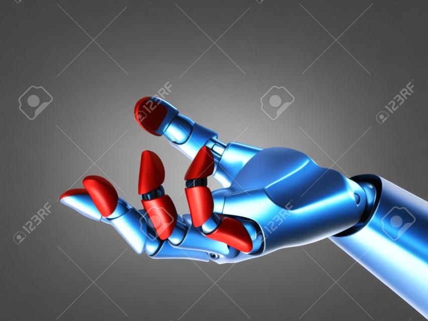Robot hand reaching gesture or holding object 3d rendering