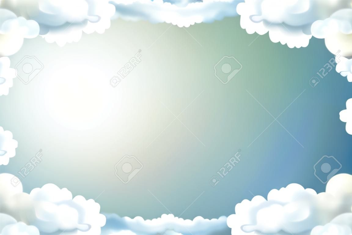 Kunst vector illustratie van heldere zomer lucht met wolken.