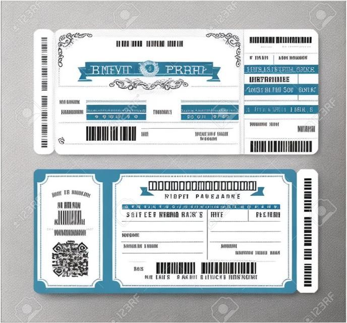 Boarding Pass Ticket Modèle d'invitation de mariage