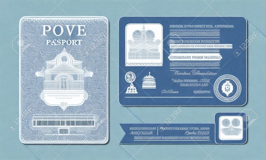 Passport Wedding Invitation card design template