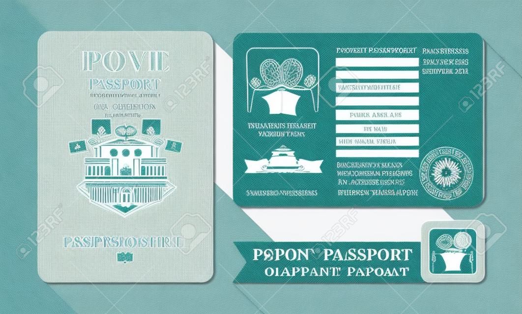 護照婚禮邀請卡設計模板