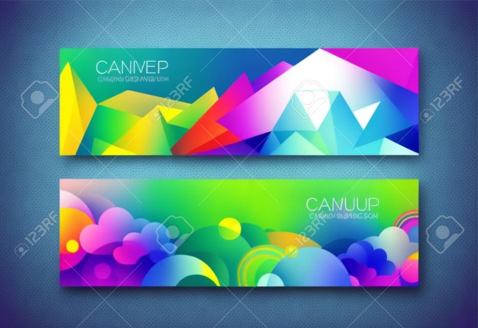 Abstract kleurrijke veelhoekige cloud banner ontwerp vector template