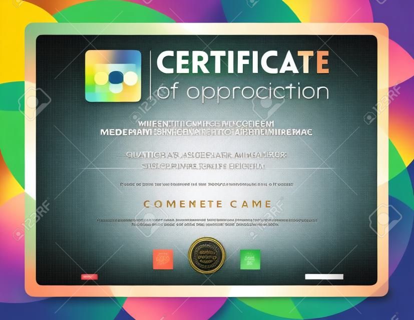 Modern certificate background frame design template