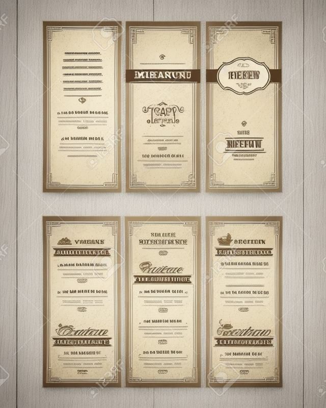 Projekt menu restauracji Vintage szablon broszury w formacie A4 Tri-krotnie
