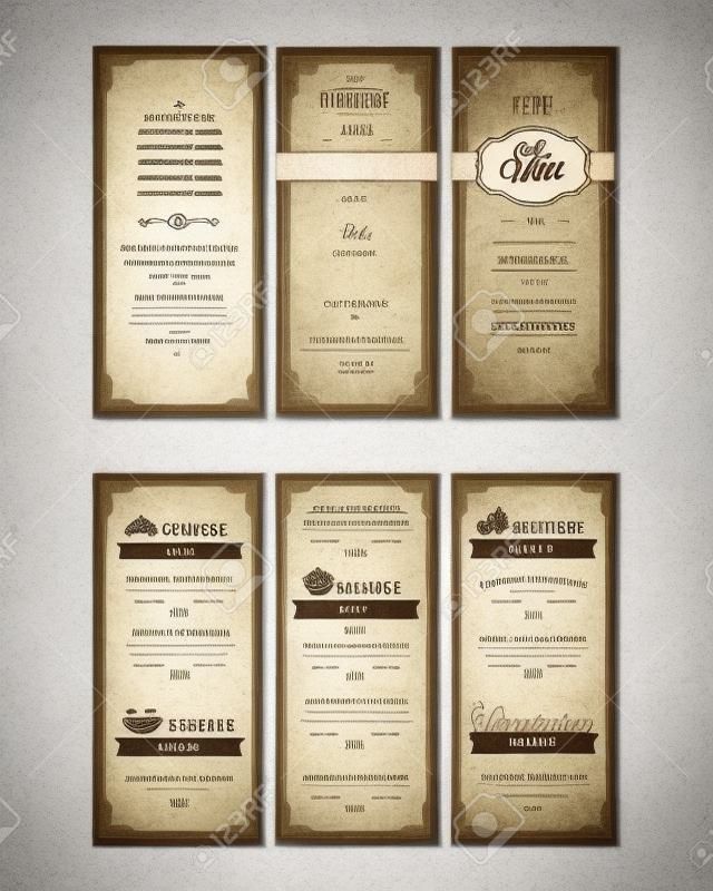 Projekt menu restauracji Vintage szablon broszury w formacie A4 Tri-krotnie