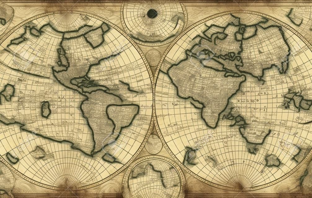 Старая карта мира - урожай концепция дизайна