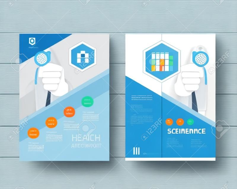 Set Medicine and science , annual report, flyer design templates design and flat icons.  healthcare, pharmacy presentation, document cover and and presentation vector illustration
