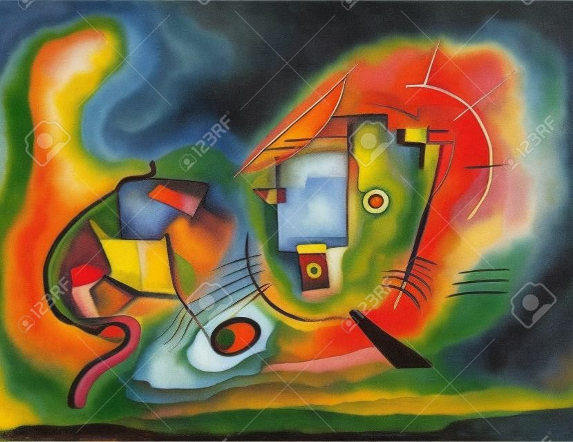 rode kat op Kandinsky's motieven