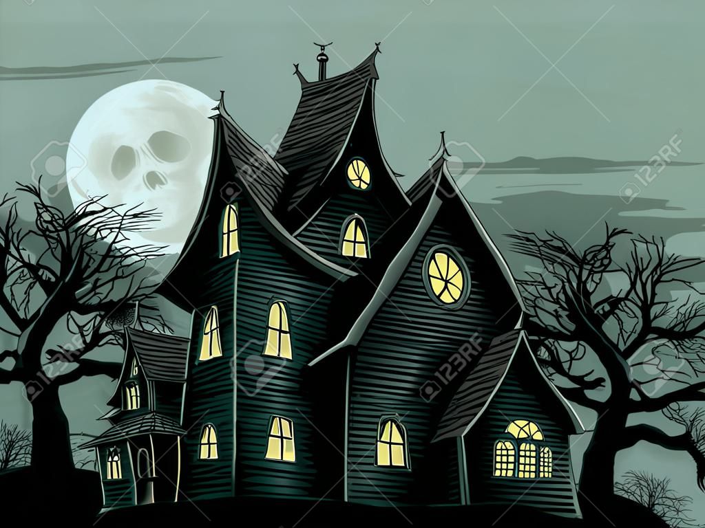 Halloween-Szene. Beispiel für ein Spuk haunted Geisterhaus
