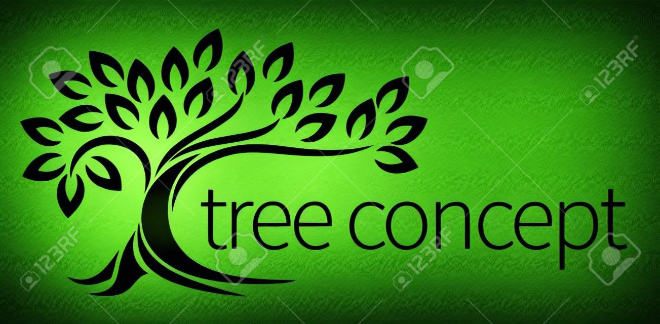 Koncepcji ikony drzewo stylizowane drzewo z liści, nadaje się do używania z tekstem