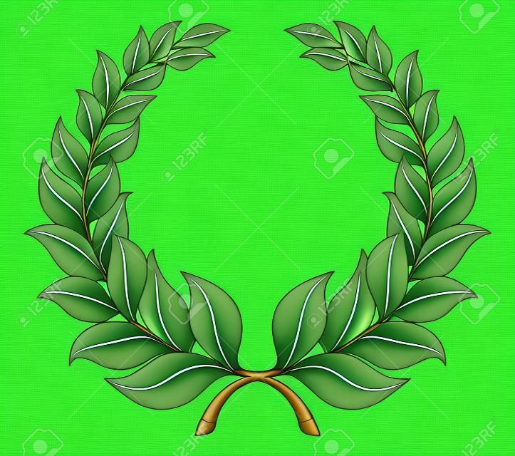 Лавровый венок элемент дизайна иллюстрации круговой зеленый венок из двух ветвей
